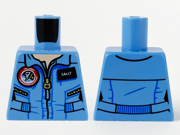 Torso Female Jumpsuit with Zipper with 'SALLY' Name Tag Pattern (Sally Ride)