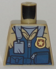 Torso Town Police Flight Suit with Name Tag and Gold Badge Pattern