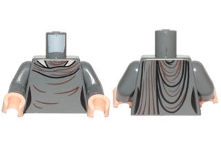 Torso SW Female Outline, Layered Dress Pattern (Vice Admiral Holdo) / Dark Bluish Gray Arms / Light Nougat Hands