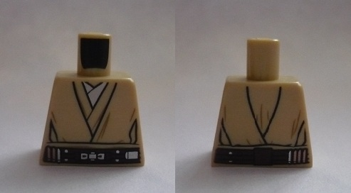 Torso SW Jedi Robe, Belt and White Undershirt Pattern (Obi-Wan)