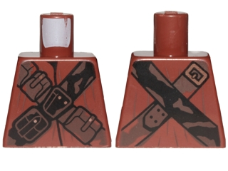 Torso SW Jawa with Dark Brown and Black Pouches and Straps with Black Stains Pattern