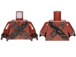 Torso SW Jawa with Dark Brown and Black Pouches and Straps with Black Stains Pattern / Reddish Brown Arms / Dark Brown Hands