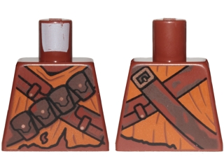 Torso SW Jawa with Dark Orange Tattered Shirt, Dark Brown Pouches and Straps Pattern