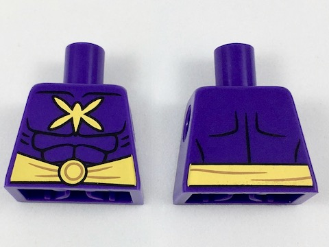 Torso Batman Muscles Outline with Yellow Killer Moth Logo and Wide Belt Pattern