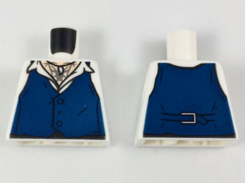 Torso Shirt with Dark Blue Vest, Claw Necklace on Light Nougat Neck Pattern
