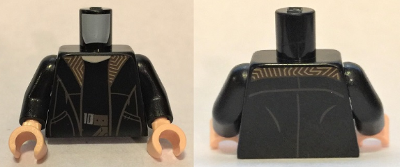 Torso Coat with Brown Zigzag Design Lapels, Black Shirt and Brown Belt Pattern / Black Arms / Light Nougat Hands