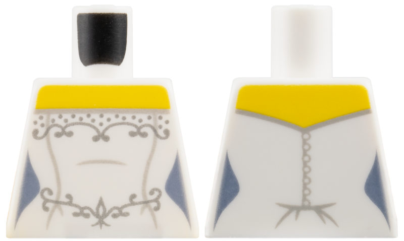 Torso Wedding Dress with Silver Trim and Buttons on Back Pattern