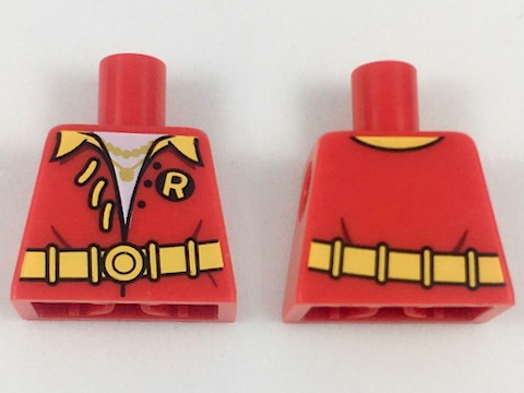 Torso Shirt, Bright Light Orange Collar and 'R' and Belt, Unlaced Pattern