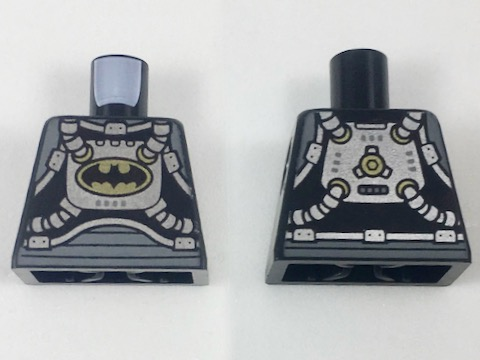 Torso Spacesuit with Silver Gear, Bat in Gold Oval Pattern