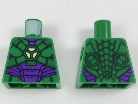Torso Armor with Lex Luthor Warsuit with Green Hexagon Logo and Dark Purple Plates Pattern