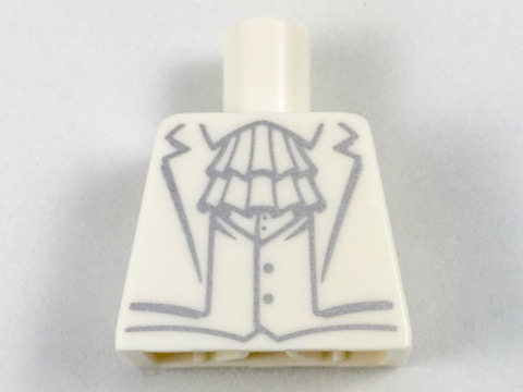 Torso Tuxedo with Vest and Neck Ruffle with Silver Outline Pattern