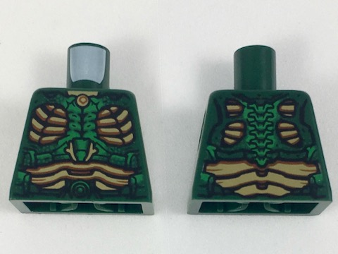 Torso Parademon Armor with Green Highlights and Tan Scale Panels Pattern