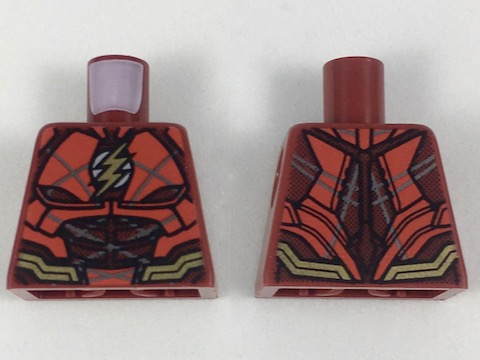 Torso Armor with Red Panels, Gold Belt and Lightning Logo Pattern