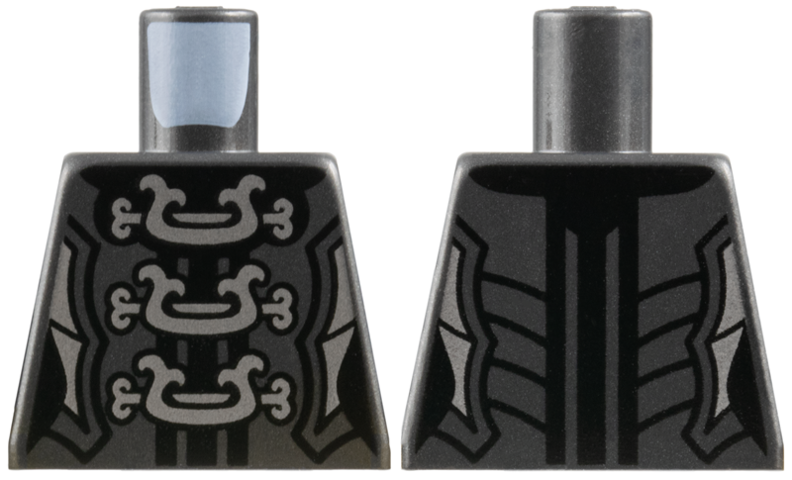 Torso Ninjago Female Armor with Three Large Silver Clasps Pattern