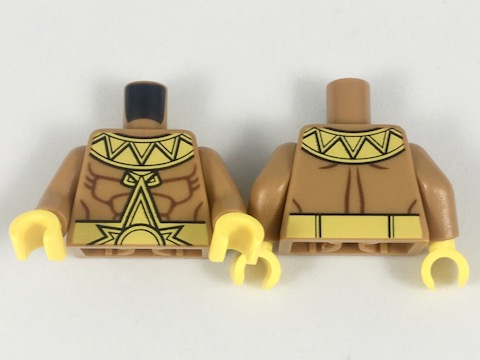 Torso Muscular Chest, Yellow Zigzag Collar and Belt with Large Sunshine Buckle Pattern / Medium Nougat Arms / Yellow Hands