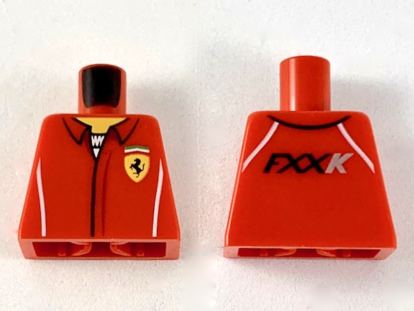 Torso Speed Champions with Ferrari Logo over White Shirt Pattern