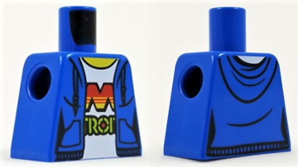 Torso Female Hoodie with Laces and Pockets over White Shirt with M:Tron Logo Pattern
