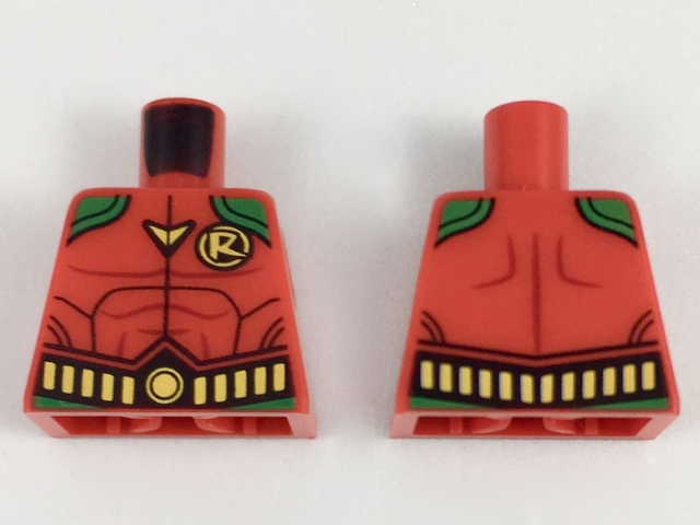 Torso Body Armor, Green Shoulders, Yellow 'R' Logo and Utility Belt Pattern