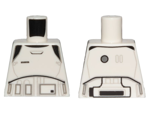 Torso SW Armor Stormtrooper Ep. 8 with Black, Light Bluish Gray and Dark Bluish Gray Lines Pattern (Executioner)