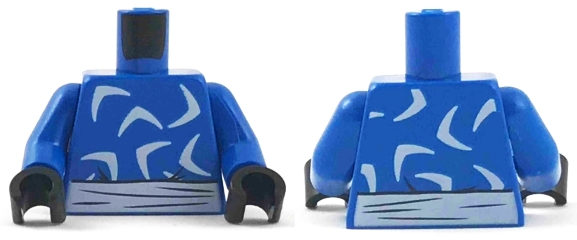 Torso with White Sash and Boomerangs Pattern / Blue Arms / Black Hands