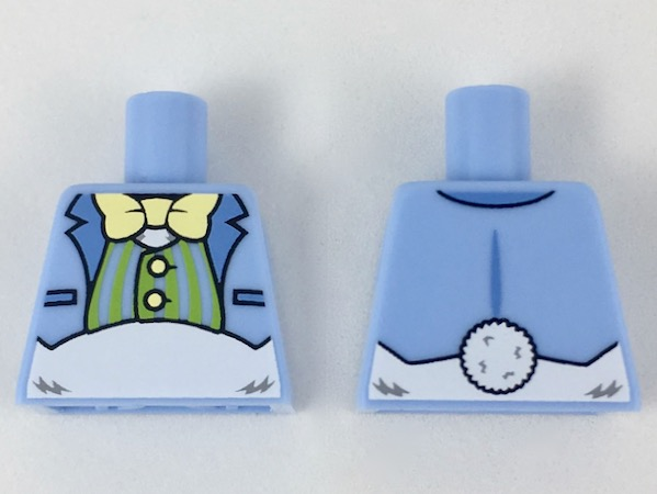 Torso Suit Jacket with Lime Striped Vest, Bow Tie and White Fur Midriff Pattern (Easter Bunny)