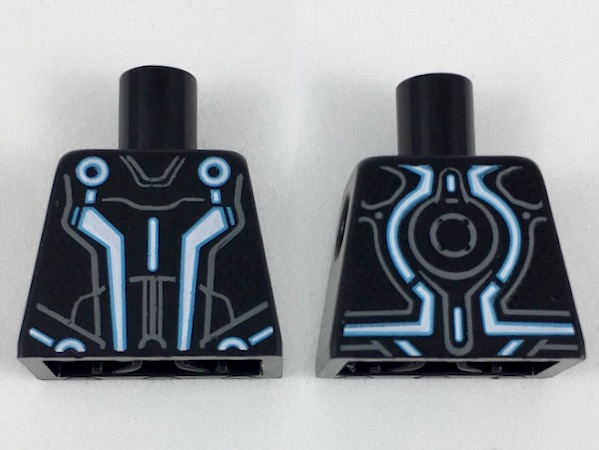 Torso White/Blue Angular Lines and Dark Bluish Gray Markings Pattern