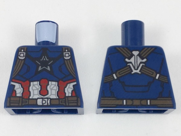 Torso Armor with Dark Star on Chest and Red, White and Reddish Brown Harness Pattern