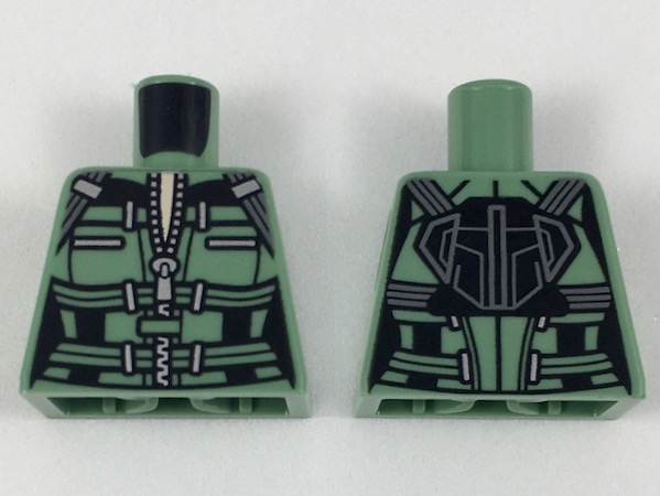 Torso Female Armor with Straps and Metallic Silver Zipper Pattern