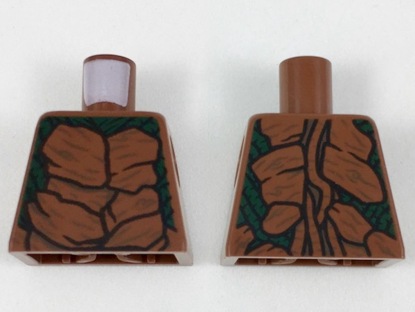 Torso Reddish Brown Bark Plates and Dark Green Underneath Pattern