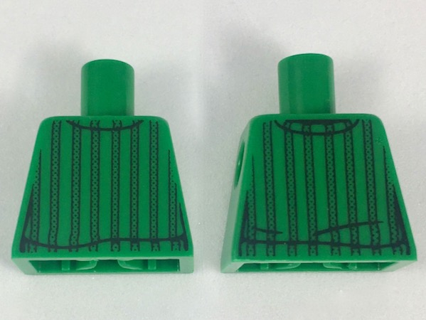 Torso with Black Hems and Vertical Stripes Pattern