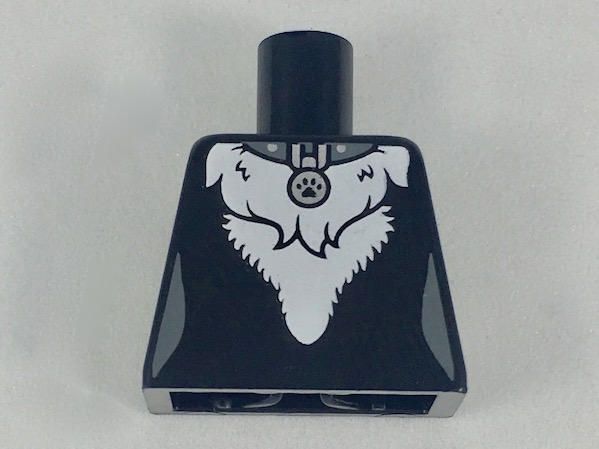 Torso Female with Silver Pet Tag and White Stomach Fur Pattern