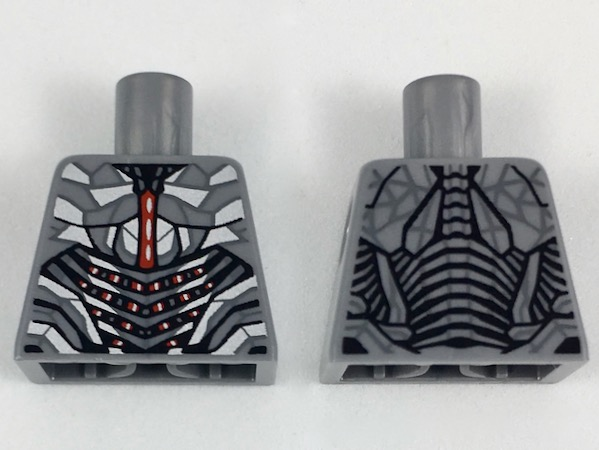 Torso Robotic Armor with Silver and Red Trim Pattern