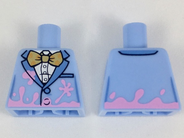 Torso Jacket with Gold Bow Tie and Bright Pink Splotches Pattern