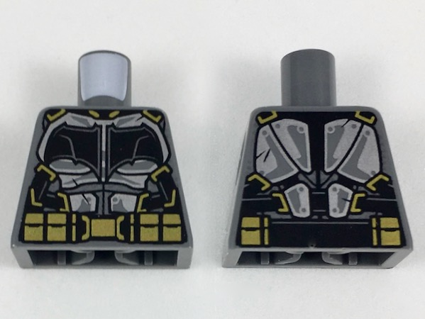 Torso Tactical Armor with Silver Plates, Black Bat, and Gold Utility Belt Pattern