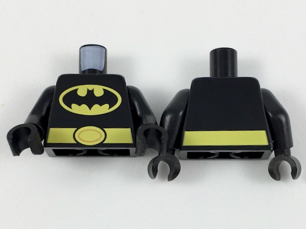 Torso Batman Logo in Yellow Oval Large, Yellow Belt with Oval Buckle Pattern / Black Arms / Black Hands