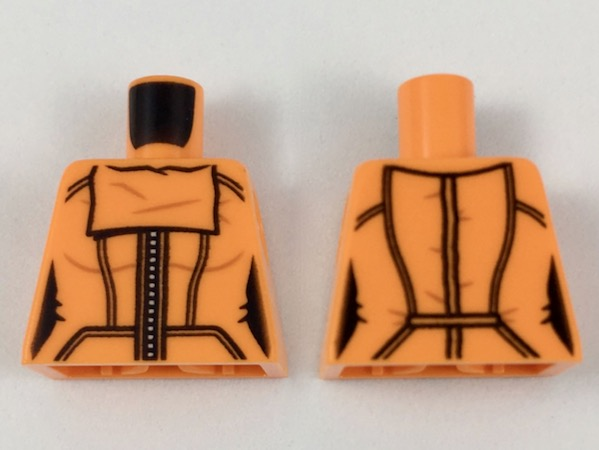 Torso Female with Black Panel Lines and White Zipper Pattern