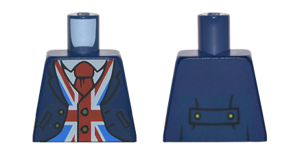 Torso Jacket over Vest with United Kingdom Flag (Union Jack) and Red Tie Pattern