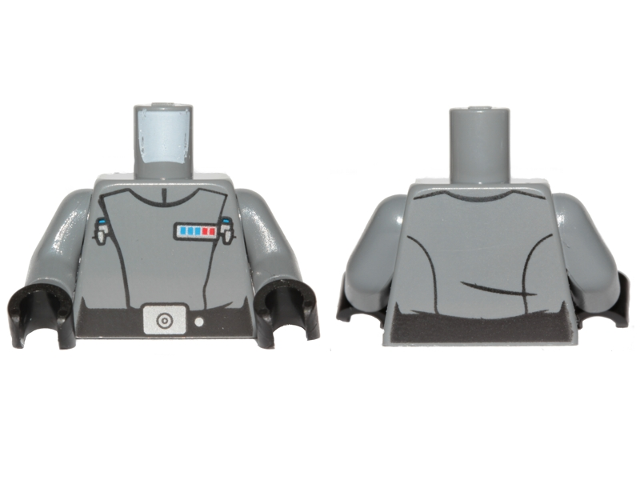 Torso SW Imperial Officer 15 (Captain) Pattern / Dark Bluish Gray Arms / Black Hands