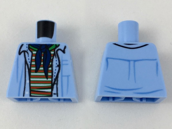 Torso Open Shirt with Striped Undershirt and Dark Blue Bandana Pattern