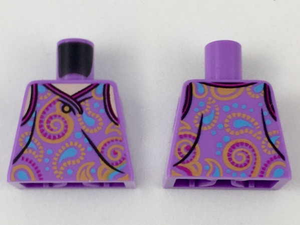 Torso Paisley Tank Top with One Button Pattern