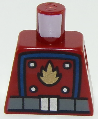 Torso Flame Logo with Blue Rectangle and Dark Bluish Gray Belt Pattern