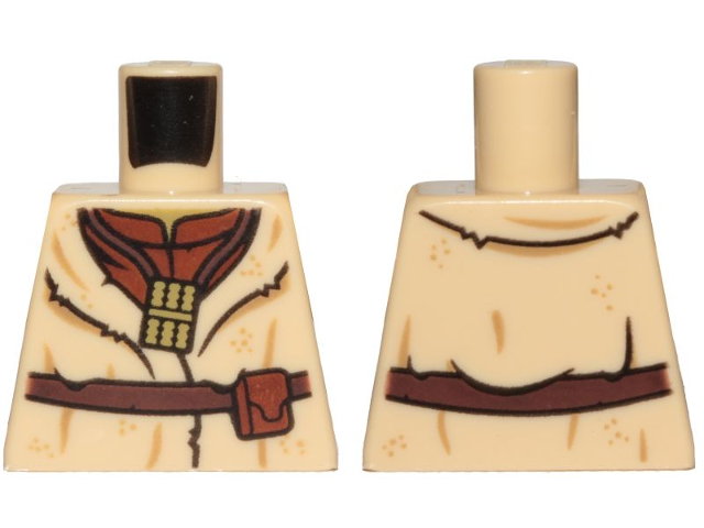 Torso SW Layered Shirt Yoda, Reddish Brown Undershirt, Dark Brown Belt and Pan Flute Pattern