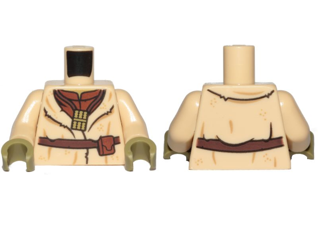 Torso SW Layered Shirt Yoda, Reddish Brown Undershirt, Dark Brown Belt and Pan Flute Pattern / Tan Arms / Olive Green Hands