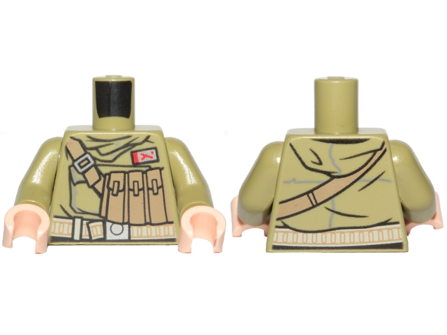 Torso SW Hoodie Jacket with Dark Tan Pockets on Shoulder Strap and Admiral Badge Pattern (Admiral Ematt) / Olive Green Arms / Light Nougat Hands