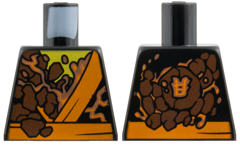 Torso Breaking Rocks and Orange Sash Pattern (Earth Ninja)