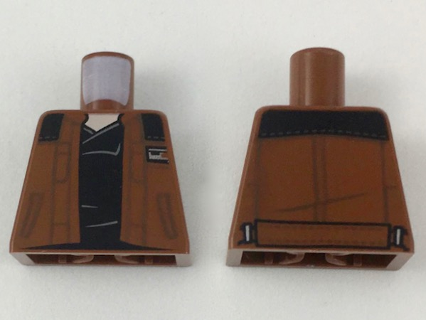 Torso Jacket with Black Shoulders and Dark Brown Details over Black Shirt Pattern