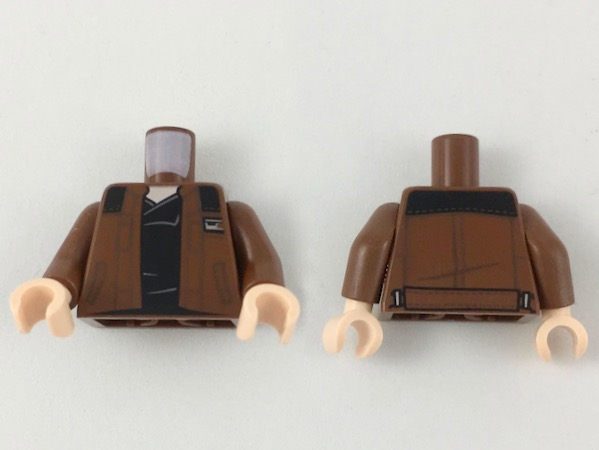 Torso Jacket with Black Shoulders and Dark Brown Details over Black Shirt Pattern / Reddish Brown Arms / Light Nougat Hands