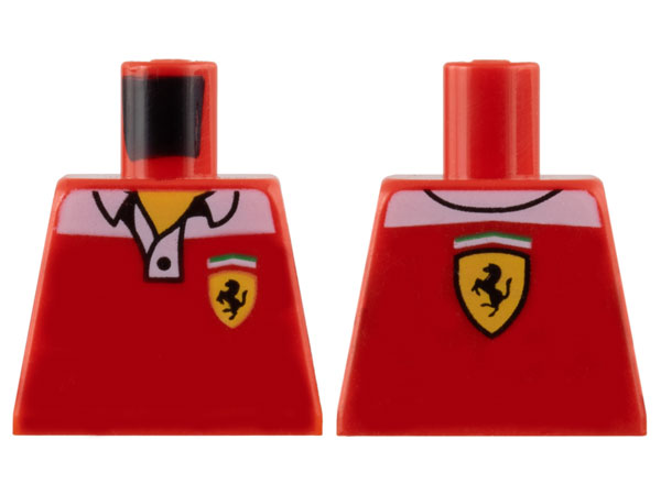 Torso Speed Champions Polo Shirt with Ferrari Logo on Front and Back Pattern