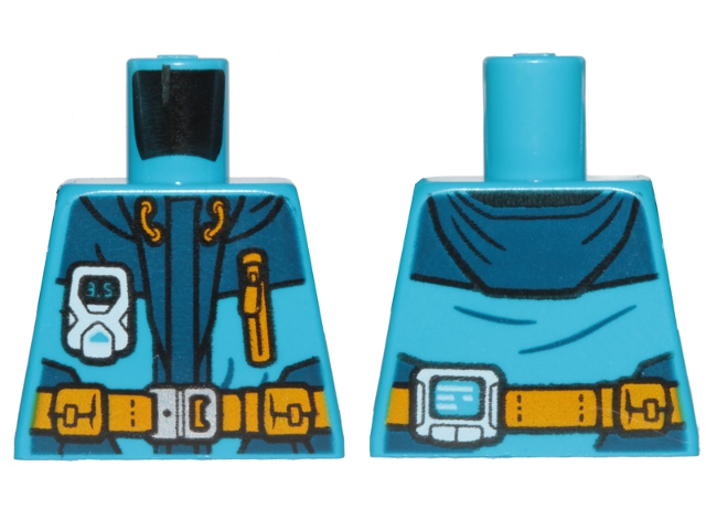 Torso Jacket with Monitor Device, Bright Light Orange Belt and Zipper Pocket Pattern