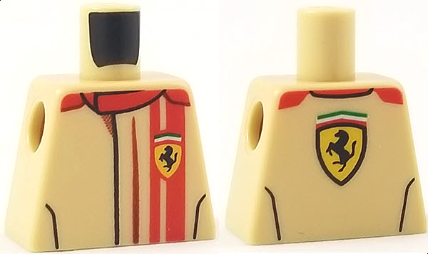 Torso Speed Champions with Ferrari Logo on Front and Back Pattern